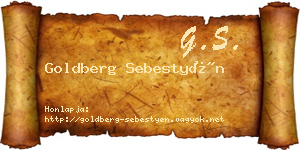 Goldberg Sebestyén névjegykártya